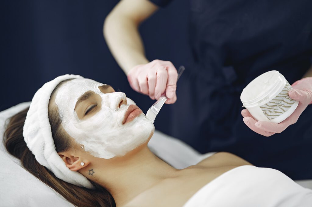 Woman in cosmetology studio on a procedures