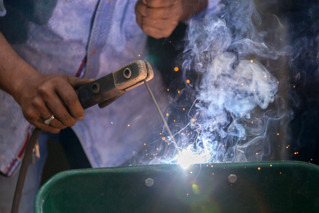 Working with a steel welding